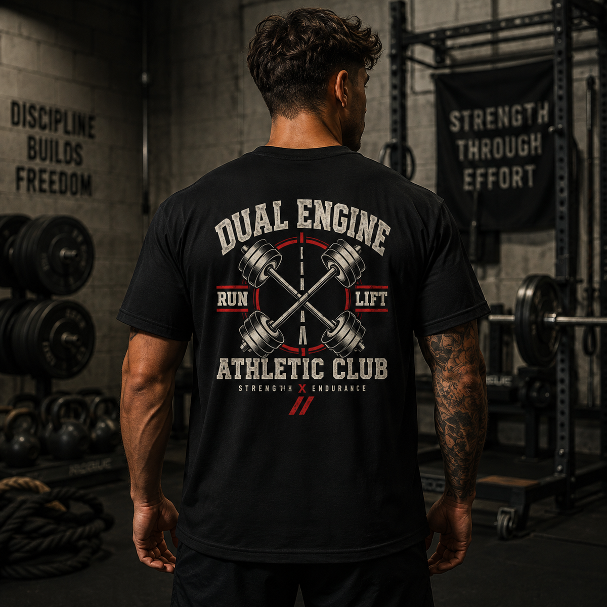 DUAL ENGINE — RUN // LIFT TEE