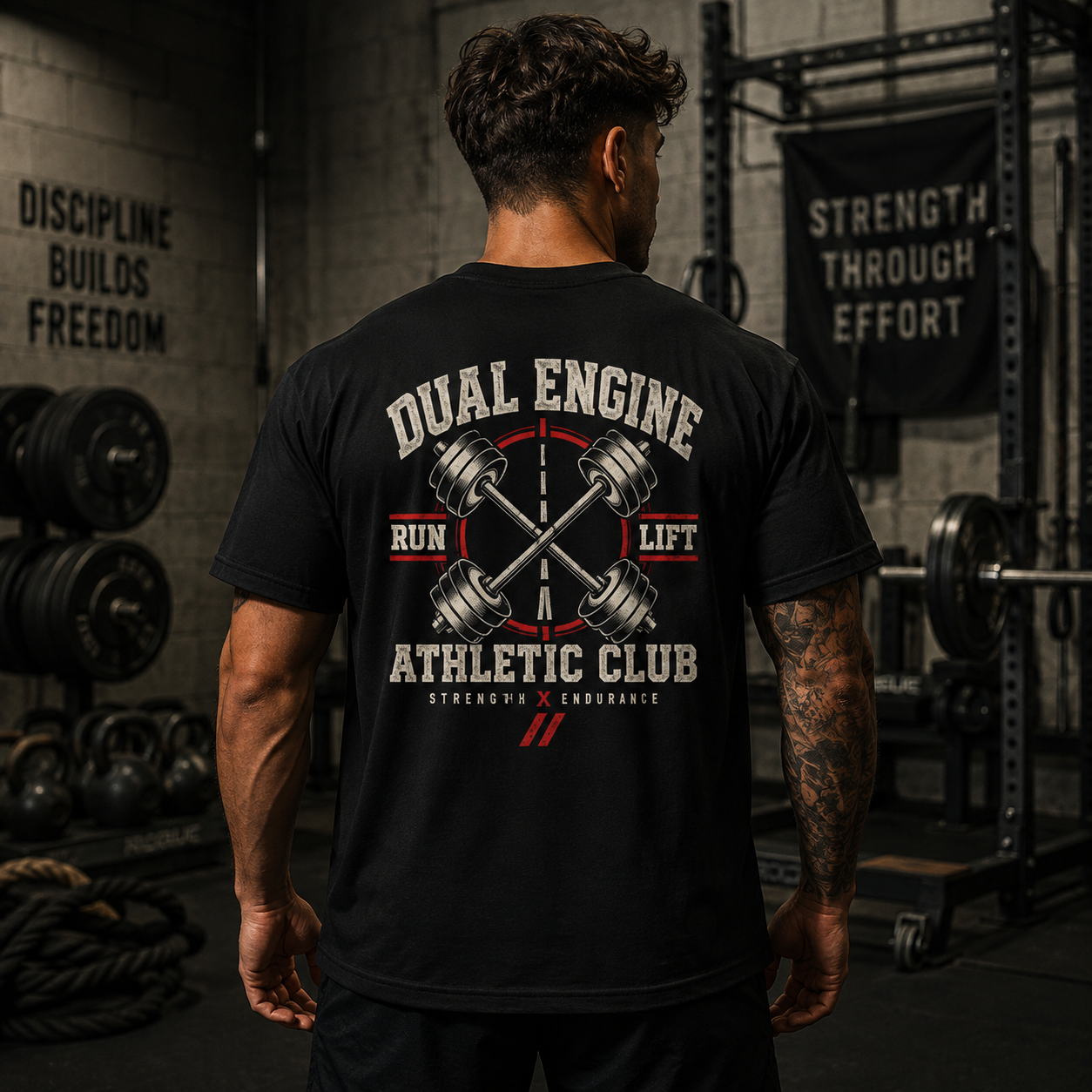 DUAL ENGINE — RUN // LIFT TEE