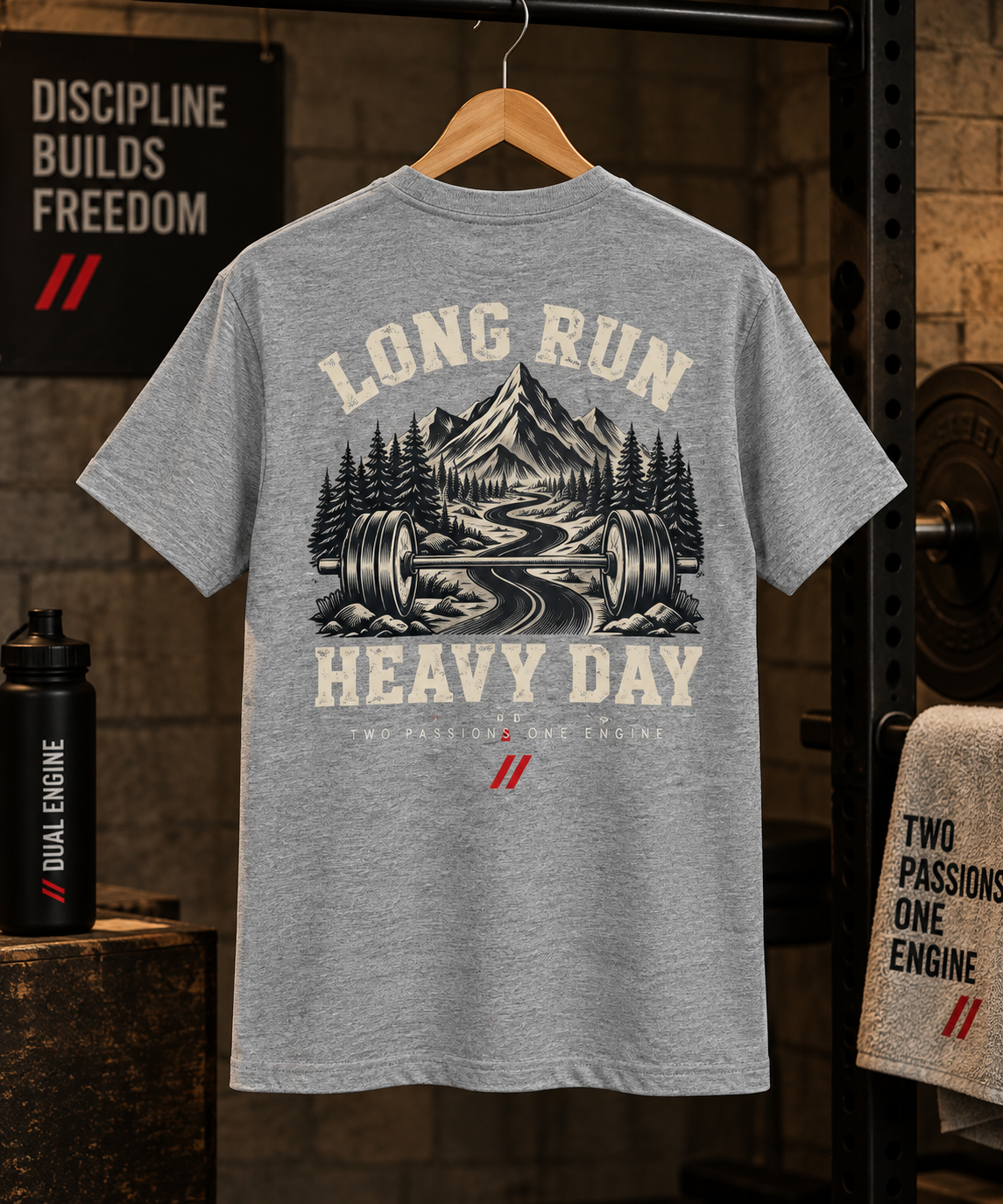 DUAL ENGINE — LONG RUN HEAVY DAY TEE