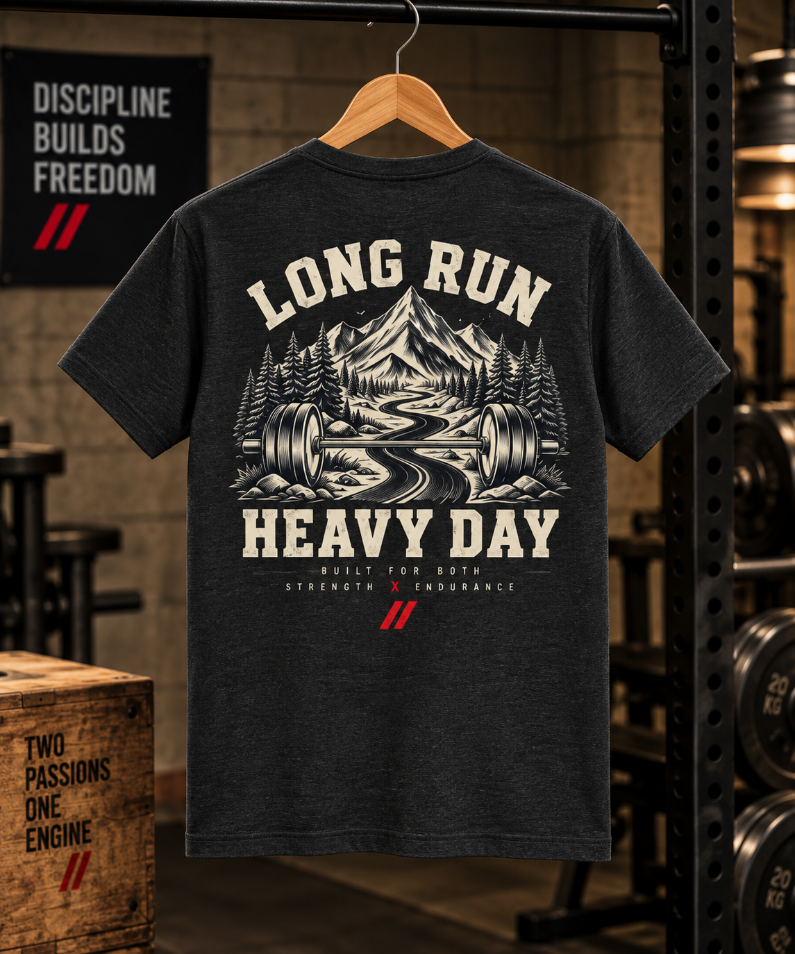 DUAL ENGINE — LONG RUN HEAVY DAY TEE