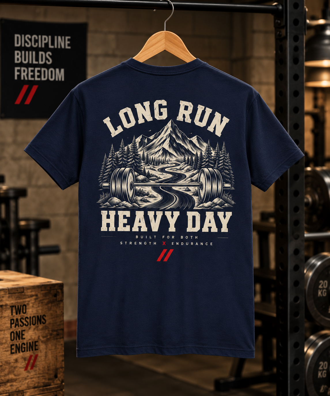 DUAL ENGINE — LONG RUN HEAVY DAY TEE