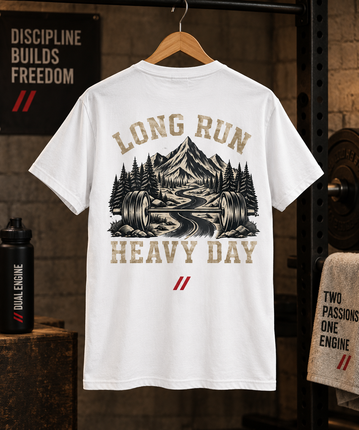 DUAL ENGINE — LONG RUN HEAVY DAY TEE